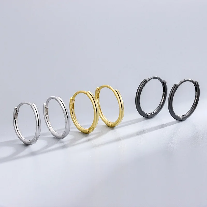 أقراط دائرية سادة صلبة، أقراط صغيرة راقية بسيطة على الموضة اليابانية والكورية، أقراط، أقراط للرجال والنساء