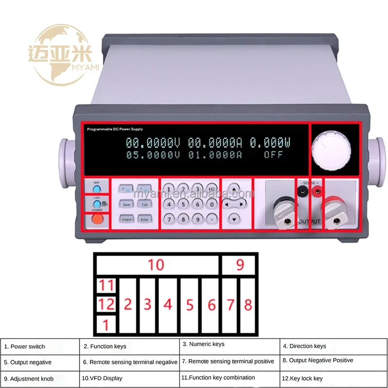 60V 10A Digital Switching Mode Battery Motor Charge adjustable variable bench Laboratory programmable DC Power Supply