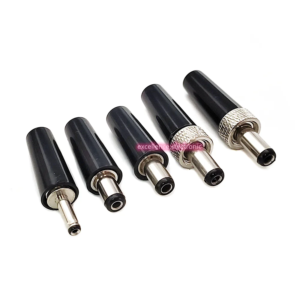5PCS DC Power Male Plug 3.5x1.3mm 5.5x2.1mm 5.5x2.5mm Adapter Charging Solder Plugs Jack with Lock DC Connector