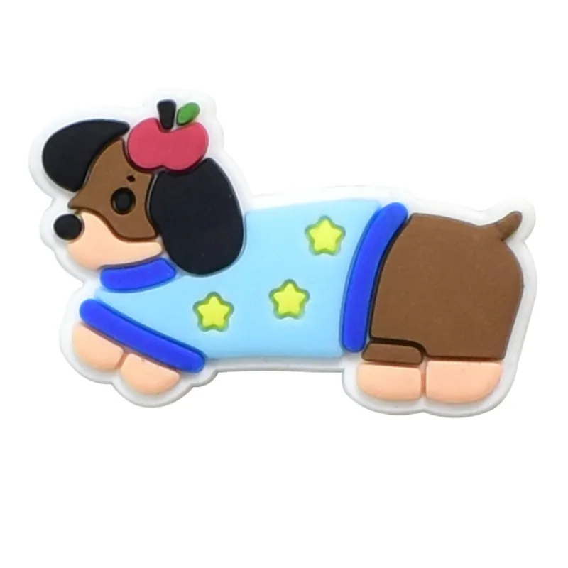 Picture 7: Popular Pastel Cartoon Dachshund PVC Shoe Charms Fashion Easy Install Removable DIY Decor Ornaments For Clogs Best Holiday Gift