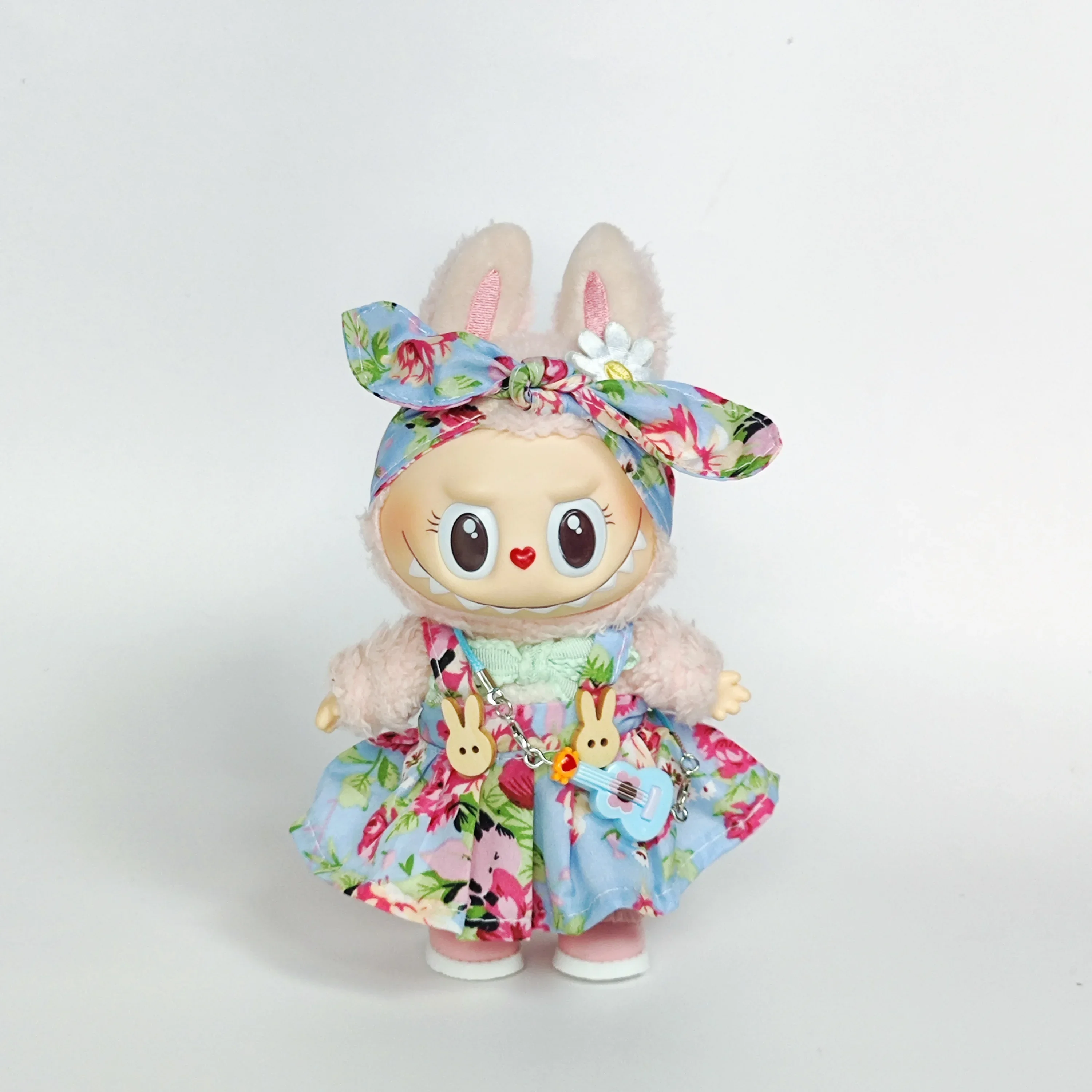 ملابس لسلسلة مفاتيح ملابس لابوبو - ملابس دمى حفلات الجلوس من لابوبو فستان زهري جميل