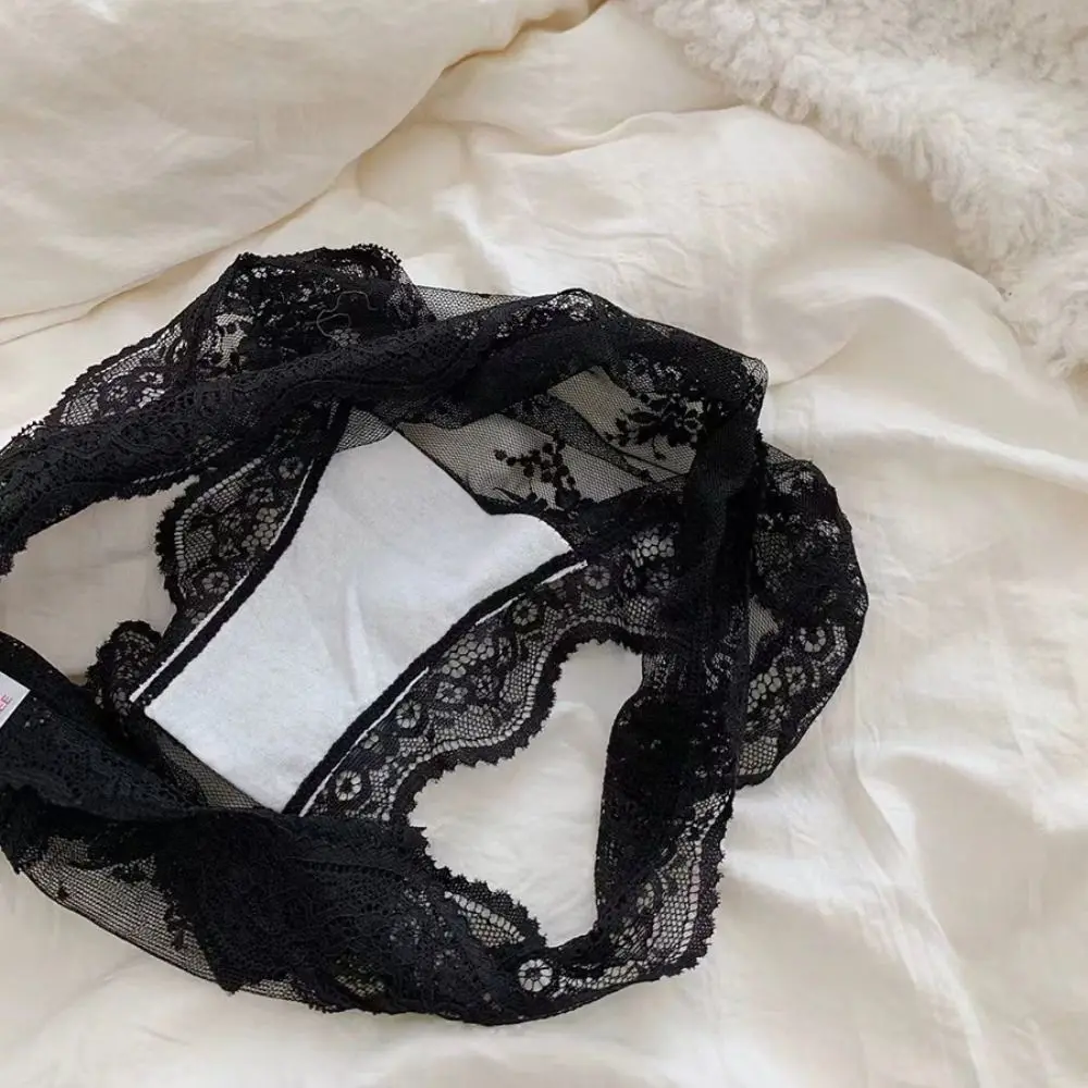 4 قطع سراويل داخلية شبكية من الدانتيل الشفاف الحلو سراويل داخلية من القطن المنشعب بدون خياطة ملابس داخلية متوسطة الخصر للنساء والفتيات