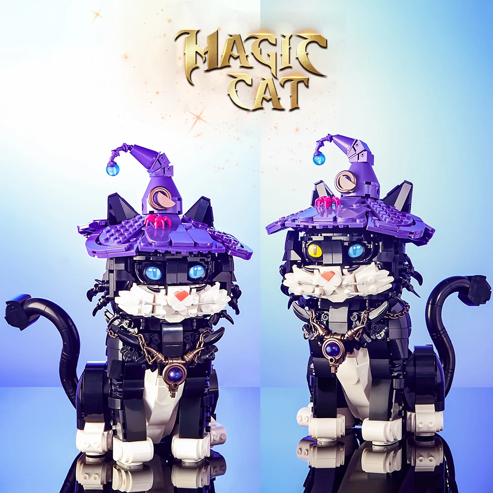 Componenti di illuminazione, decorazioni giocattolo per la camera da letto del gatto misterioso, ornamenti per il desktop, set di blocchi da costruzione, regali di Natale e compleanno