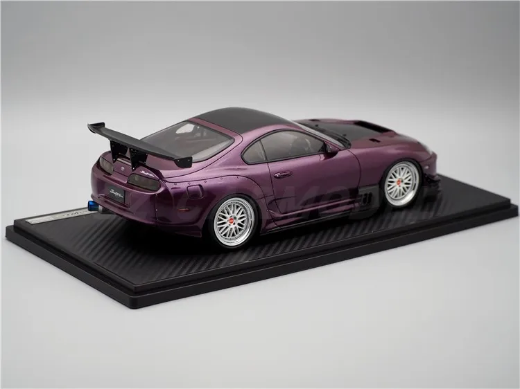 IG 1:18 A80 Supra JZA80 RZ Purple Out of Print Limited Edition Resin Metal Static Car Model Toy Gift