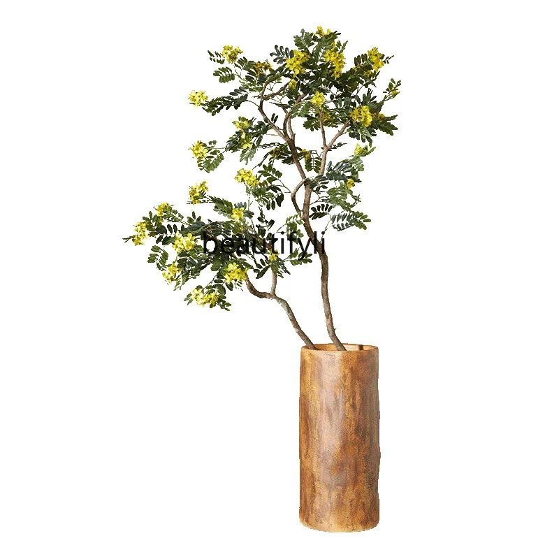 

Simulated green plant indoor floor-to-ceiling potted plant fake tree medium antique light luxury bonsai ornament