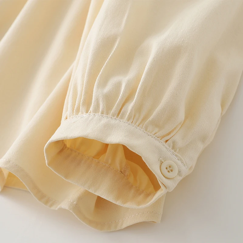 المرأة القطن الخالص طويل Sve irt موسم الربيع اللون عارضة Sle Faionable ملابس داخلية نسيج القطن #3