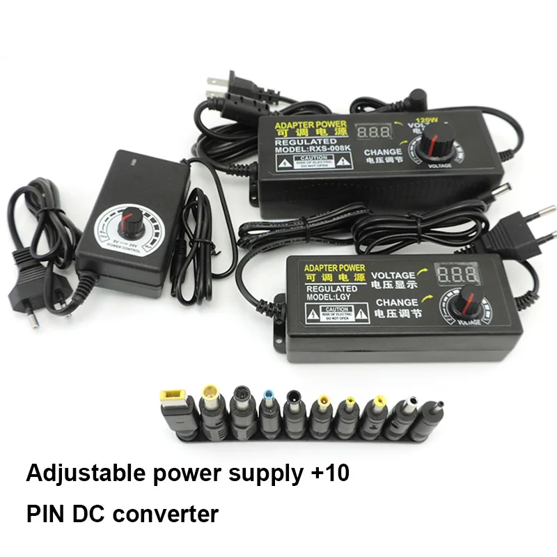 

Adjustable 220v AC to DC 3V 12V 9V 10v 5V 24V 12V-24V 1A 2A 3A Universal adapter Voltage Regulated Power Supply Adatpor 24W p