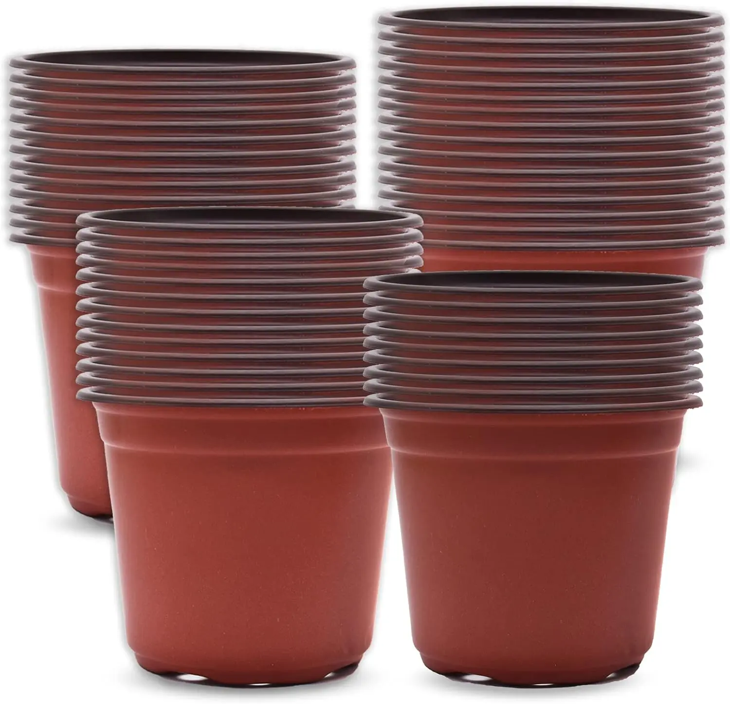 50-Pack 11.8-Inch Plastic Seed Starting Pots, Multipurpose Nursery Containers for Seedlings and Plant Propagation