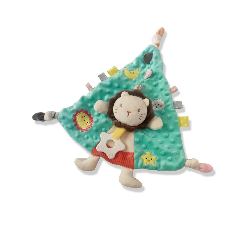 Baby Toy Cute Fabric Triangular Pillow Edge Soothing Cloth Baby Sleeping Doll Can Be Entered Soothing Doll Baby Toy Rings Sound