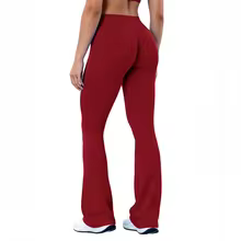 Legging Flared Seamless Tummy Control Scrunch Sportswear Pro - Wine Red