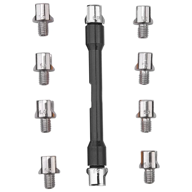 

A30P-Motorcycle Handle Spoke Wrench CNC Spanner Set 5.0-6.8 Length 93Mm/3.7In For Most Motorbike Tire Repair Wrench