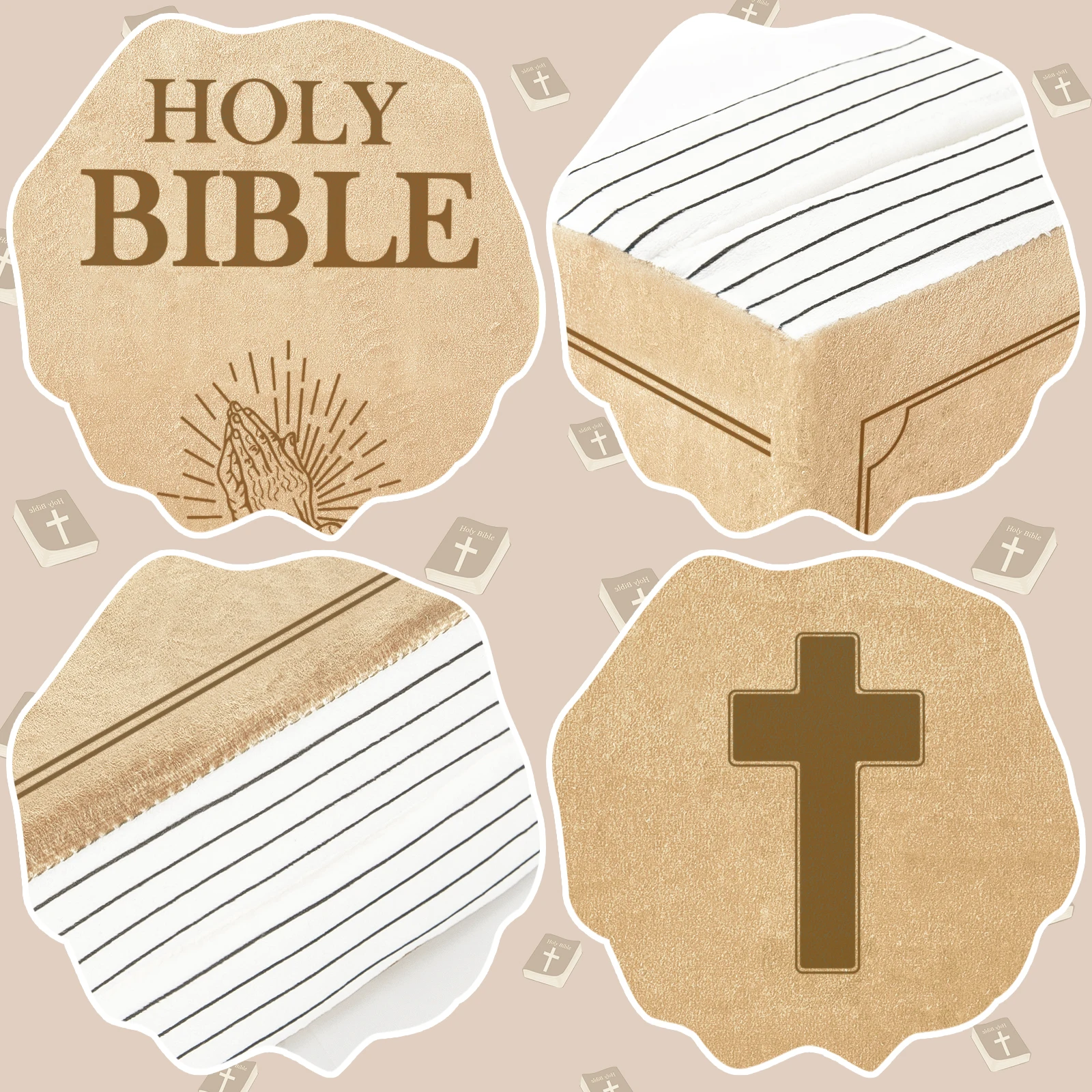 Holy Bible Pillow Book Plush Soft Plushies Book Pillow Bible Gifts for Mom Bible Toys Christian Gifts for Kids Children Women