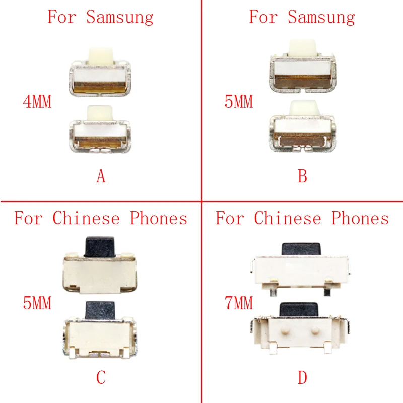 10-50Pcs 4MM 5MM 7MM Power On Off Inner Button Control For Samsung China Mobile Phone Smartphone Volume Switch Replacement Parts
