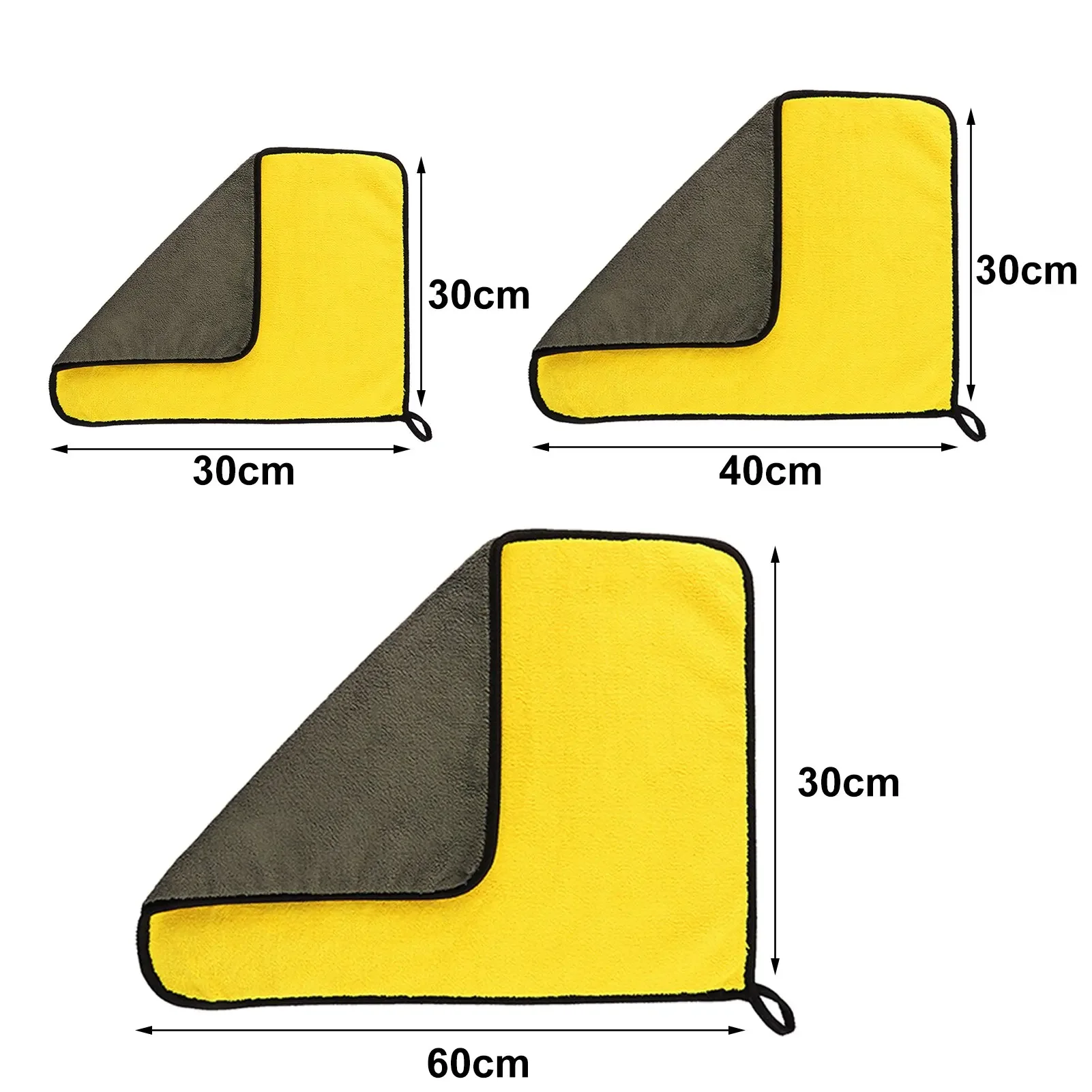 Toallas de limpieza de coche de microfibra gruesas, suaves, de secado rápido, espejos de ventanas, trapos de limpieza, paños de limpieza de doble