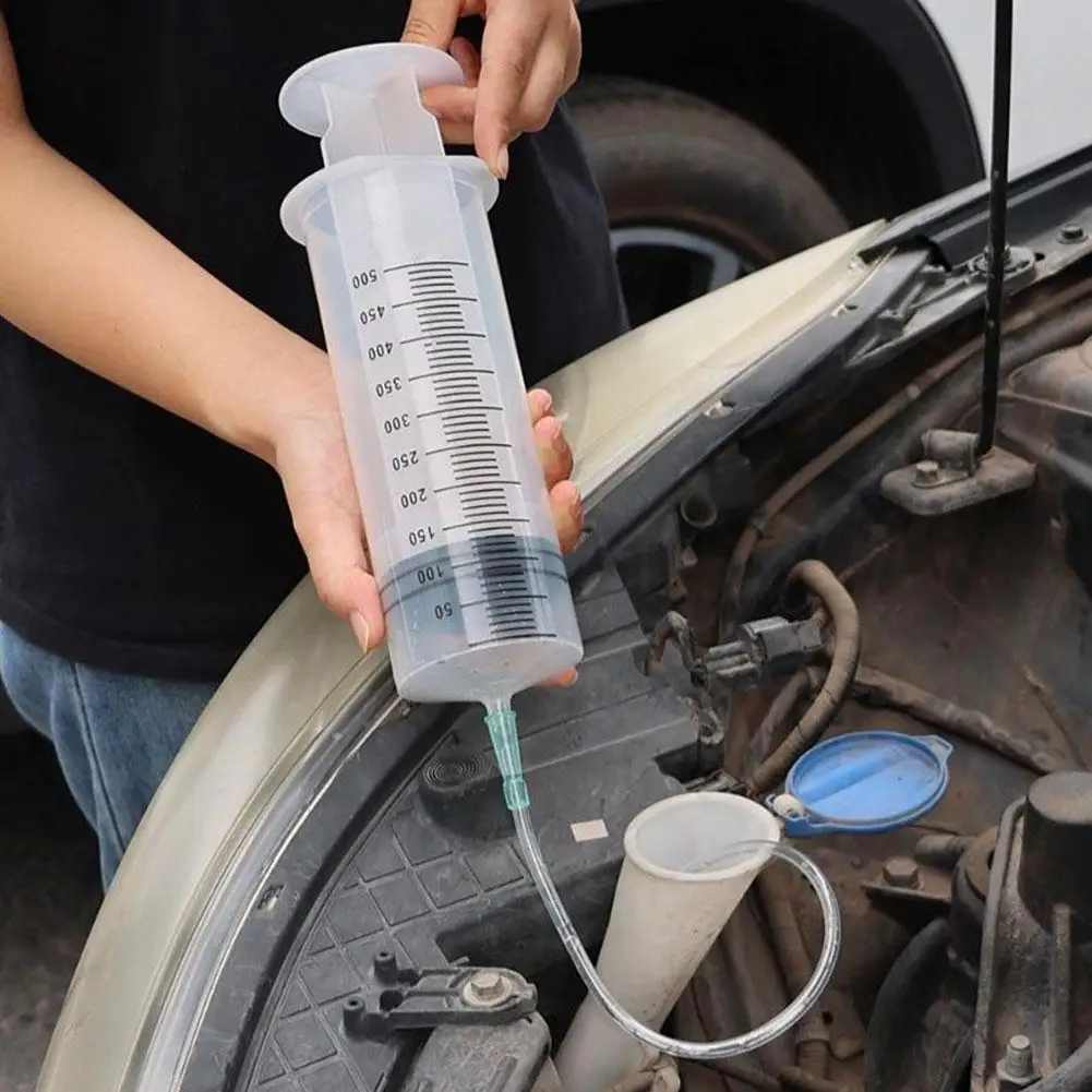 

0.5L Syringe Oil Pump Fluid Extractor, Auto Fuel Tank Filling Tool with 1m Hose, Reusable Needle Barrel for Oil Pump Accessories