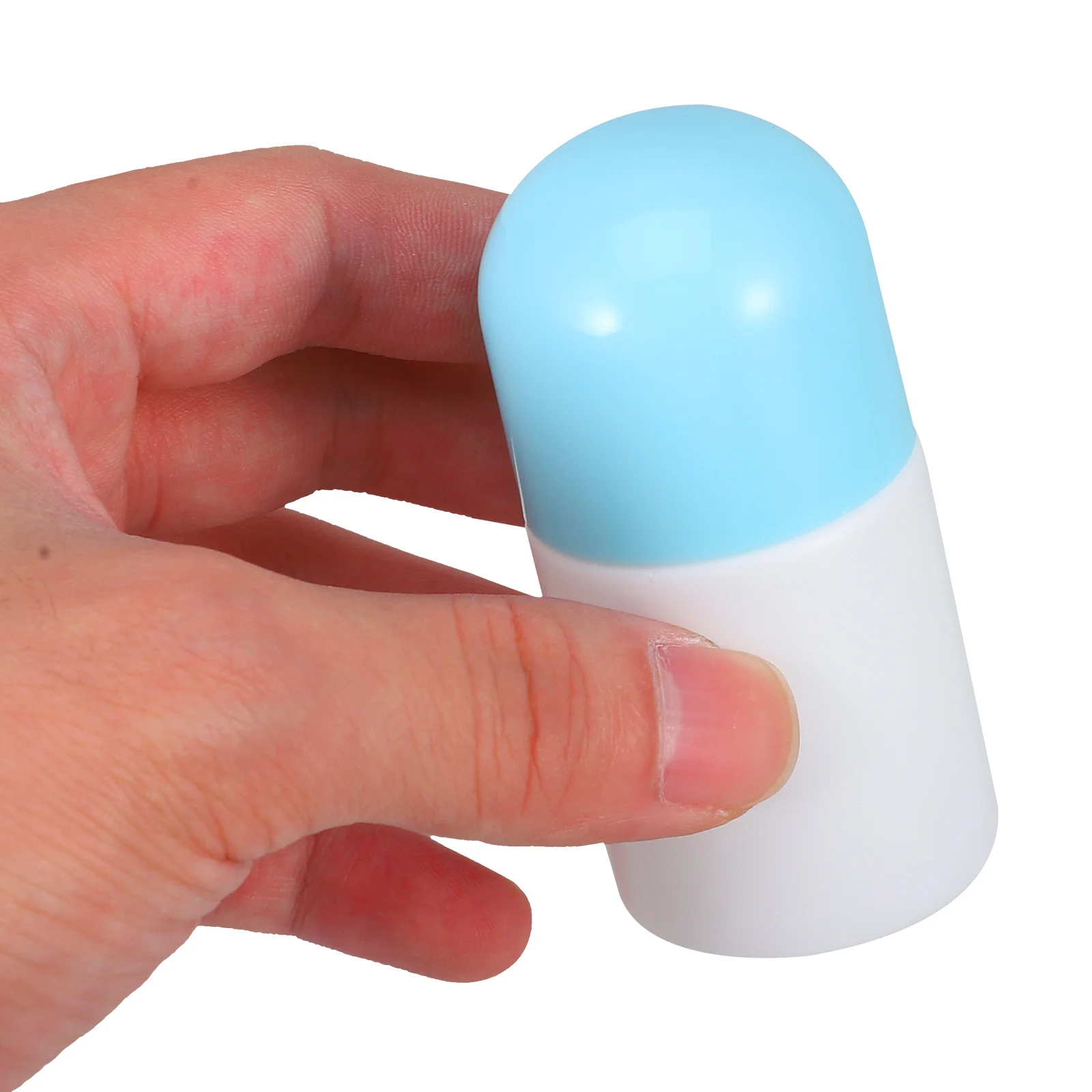 

6pcs 30ml Blue Cap Liniment Bottles Empty Sponge Applicator Head Plastic Small Liquid Bottle Reusable Refillable External Use