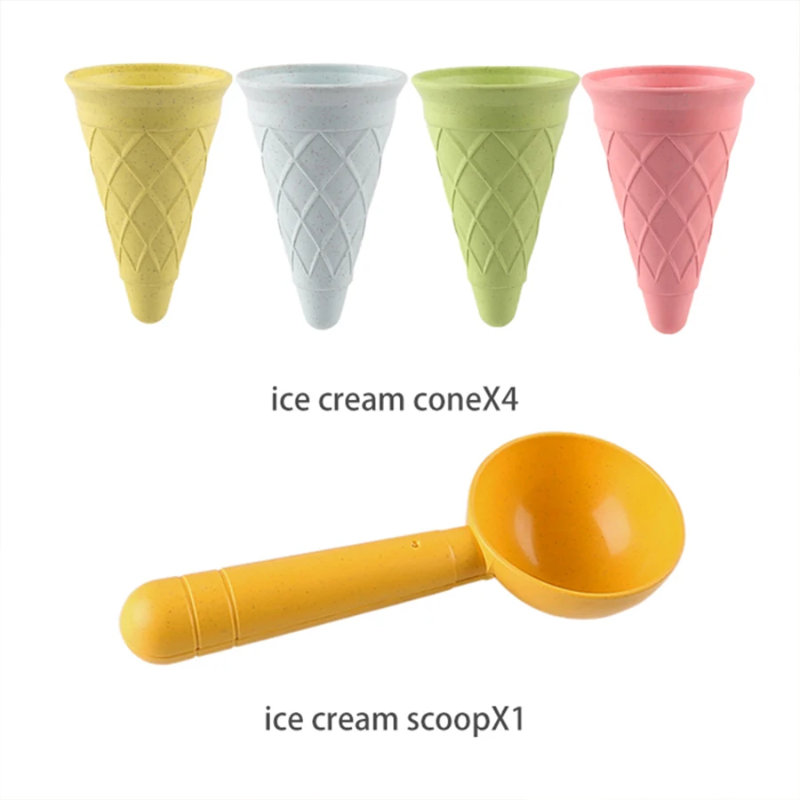 Kinder Spielen Haus Spielzeug Strand Eis Rohr Graben Löffel Set Material von Weizen Stroh Eis Tasse Strand Spielzeug