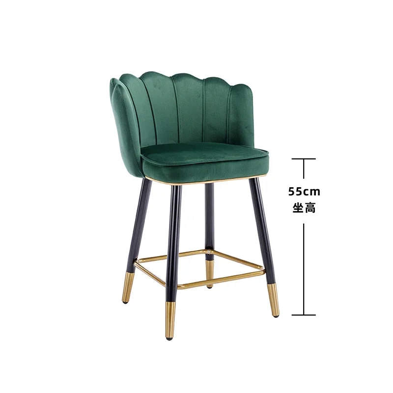 Modern Nordic Bar Chairs Luxury Living Room Design Ergonomic Velvet Bar Chairs Kitchen Feature Stool Barkrukken Furniture SR50BC