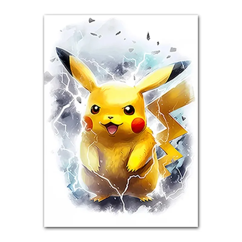 Affiche de Pokemon périphérique de dessin animé japonais, décor mural Pikachu Charizard, peinture sur toile aquarelle, décor de chambre moderne, image 26 Affiche de Pokemon périphérique de dessin animé japonais, décor mural Pikachu Charizard, peinture sur toile aquarelle, décor de chambre moderne, image 26