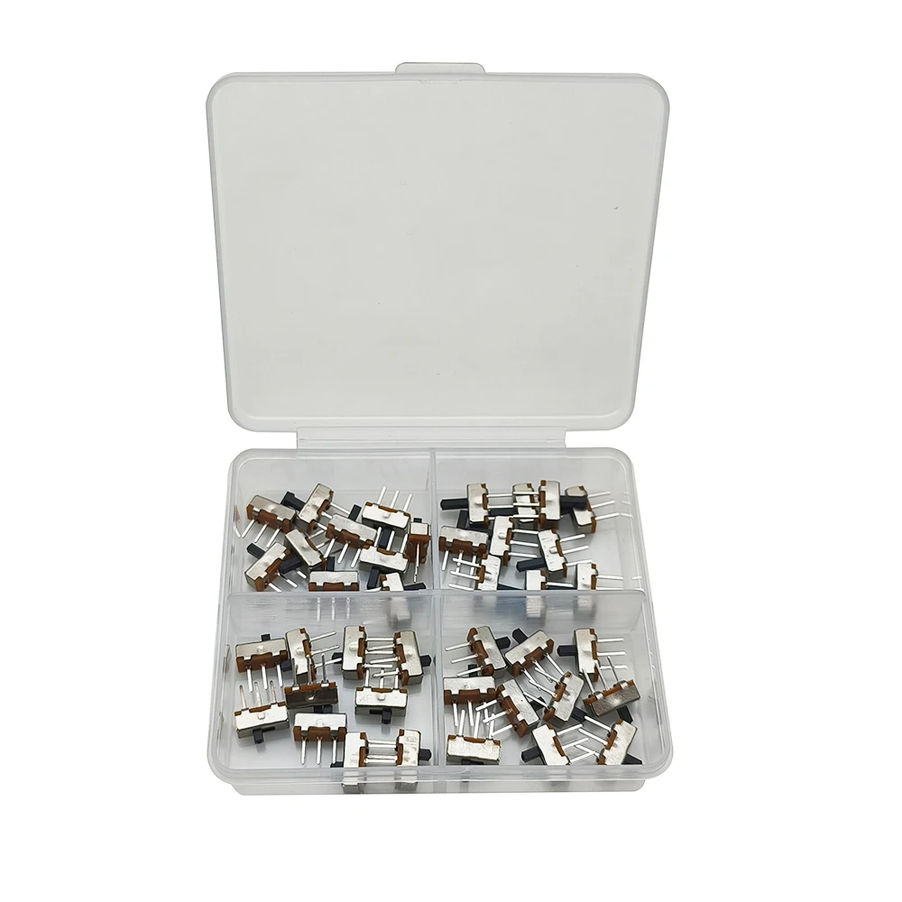 1 Box SS12D00/SK12D07VG/SS12D10/SS12F15 Toggle Switch 3Pin PCB Slide Switch 1P2T SPDT On-Off Handle High:2/3/4/5/6/7mm