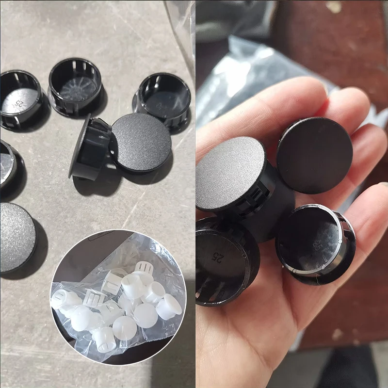 5-50mm Nylon Plug Plastic Hole Plug Cover HP Buckle Screw Cover Plug Head Furniture Hole Decorative Cover Round Black /white