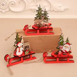 Christmas Santa Claus Snowman Wooden Ornaments Pendant XMAS Tree Party Supplies Drop Shipping Decoration Home Decoration