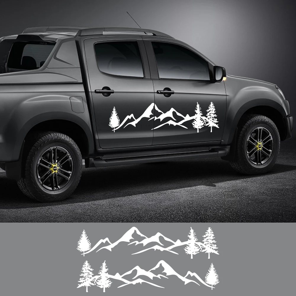 Car Universal Stickers For Isuzu Dmax Volkswagen Amarok Ford F150 Ranger Dodge Ram Toyota Hilux Mountain Tree Style Decor Decals