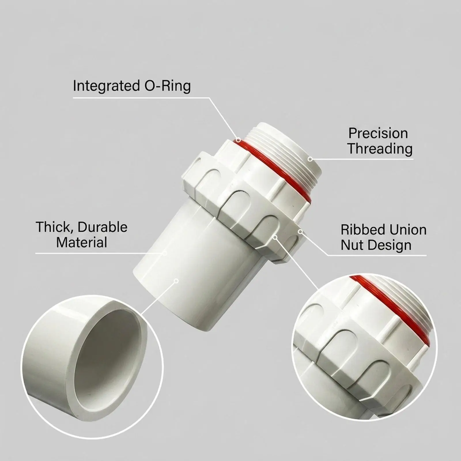 Pool Pump Fittings Direct Replace with Threaded Interface Simple Instalaltion Threaded PVC Joint for Swimming Pool Sand Filter