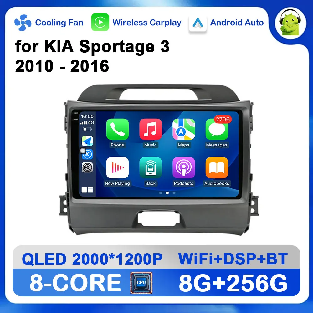 

Android Auto 9 inch for KIA Sportage 3 2010 - 2016 Car Multimedia Radio Video Player Navigation GPS Stereo DSP WiFi Touch Screen