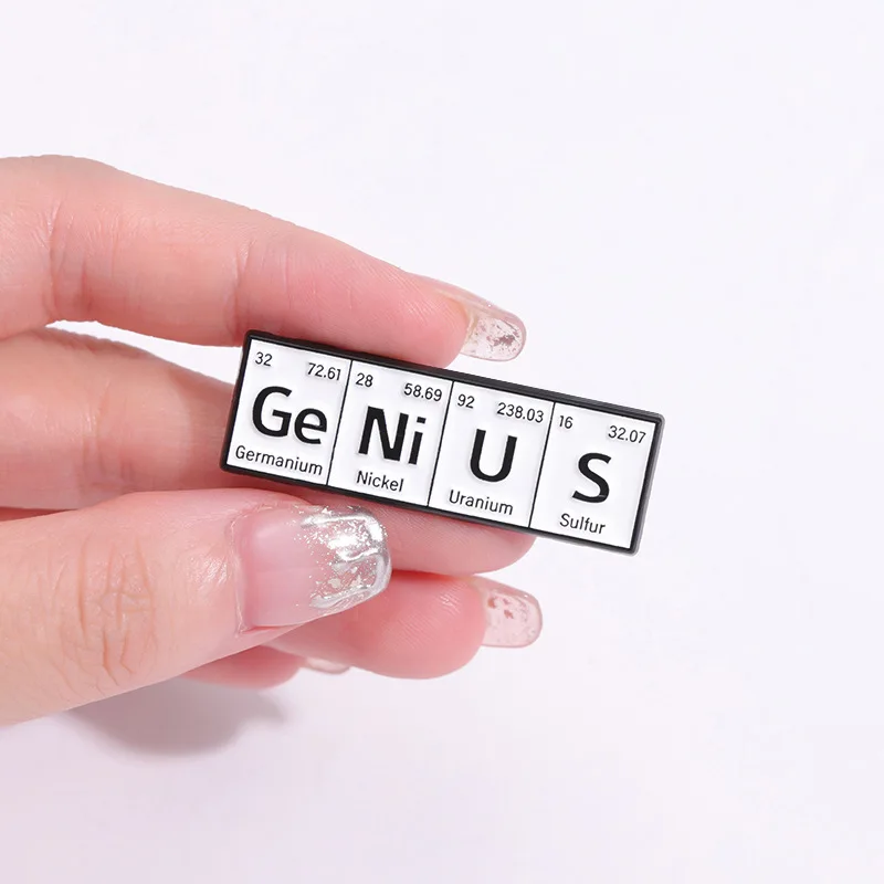 Creative Chemical Science Element Enamel Pin Personality Letter Shape Metal Badge Clothing Accessories Pins Gift To Friends