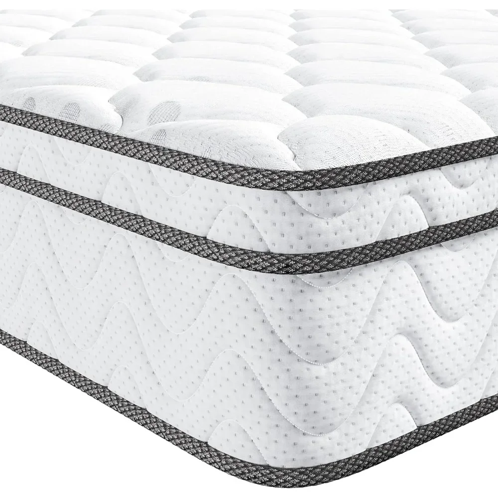 Vesgantti Twin XL Mattress, 9 Inch Hybrid Mattress in a Box, Extra Long Twin Bed Mattress with Memory Foam and Pocket Spring