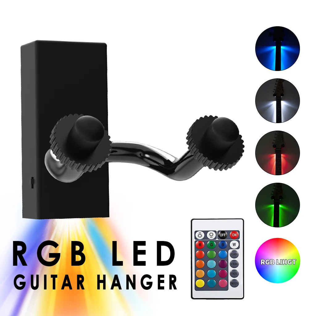 

Multicolor LED Wall Mount Guitar Hanger Hook Non-slip Holder Stand For Acoustic Guitar Ukulele Violin Bass Guitar Accessories