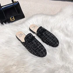 Baotou Half Slippers Women Wear Muller Shoes 2023 New Flat Sandals