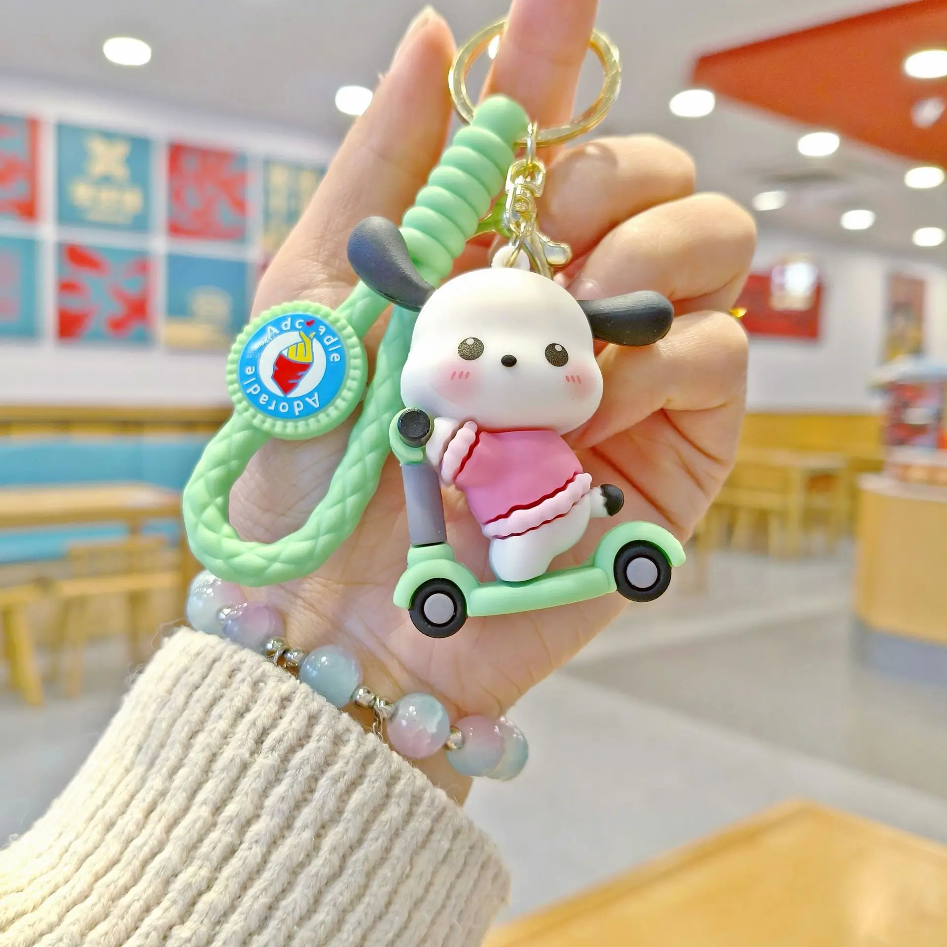 سانريو Kawaii كورومي لطيف مرحبا كيتي المفاتيح الكرتون أنيمي ميلودي مفتاح سلسلة سينامورول ظهره قلادة الاطفال هدايا عيد الميلاد