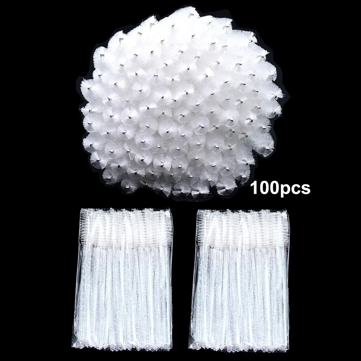 Atacado 100pcs ferramentas descartáveis para cílios, carretéis micro pincéis para extensão de cílios, maquiagem, rímel, varinhas, pentes, cosméticos