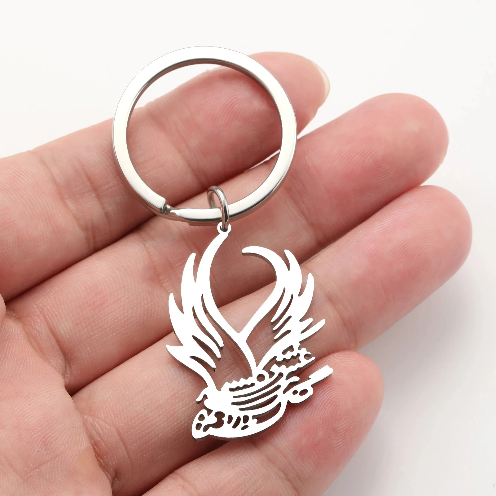 COOLTIME Phoenix Owl Pendant Keychain for Women Men Stainless Steel Hollow Bird Charm Car Key Chain Fashion Keyring Jewelry Gift