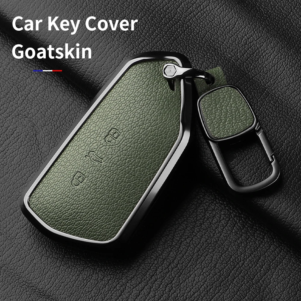 Goatskin Car Key Case Cover For Volkswagen Golf 8 MK8 ID.3 ID.4 Cupra Skoda Octavia A8 SEAT Leon MK4 2020 2021 Formentor Tarraco