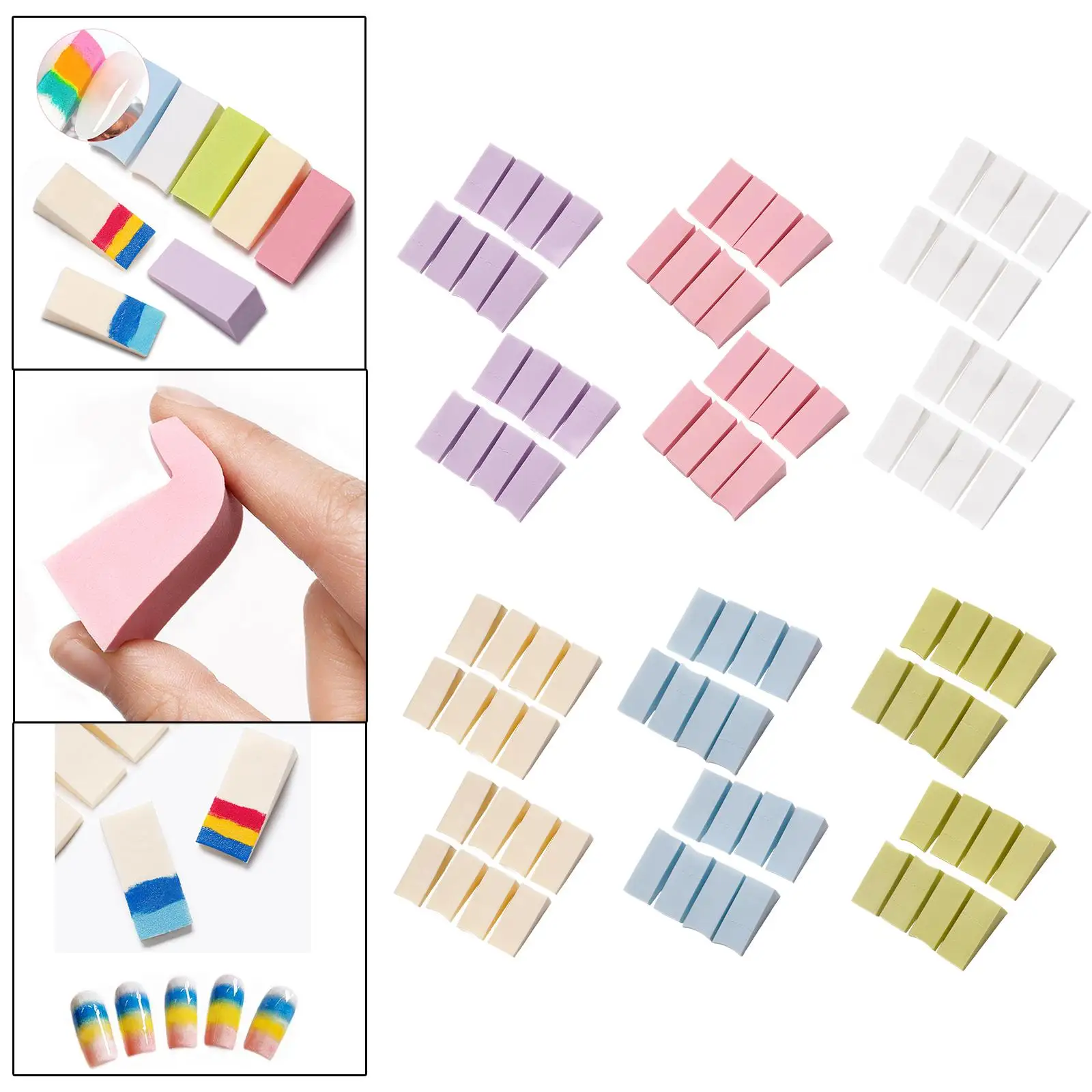 16 Pieces Manicure Sponges for Create Beautiful DIY Nail Designs Professional Gradient Nails Soft Sponges Nail Art Soft Sponges