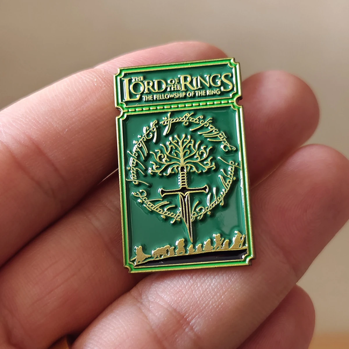 Fantasy Movie Enamel Brooch Green Ticket Metal Lapel Pin Backpack Hat Badge Unisex Brooch Jewelry Accessories Gift For Friends