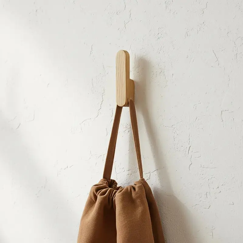 New Nordic Solid Wood Hook Hanging Hanger Bathroom Wall Hook Bedroom Coat Bag Storage Rack Home Towel Key Decoration Hooks