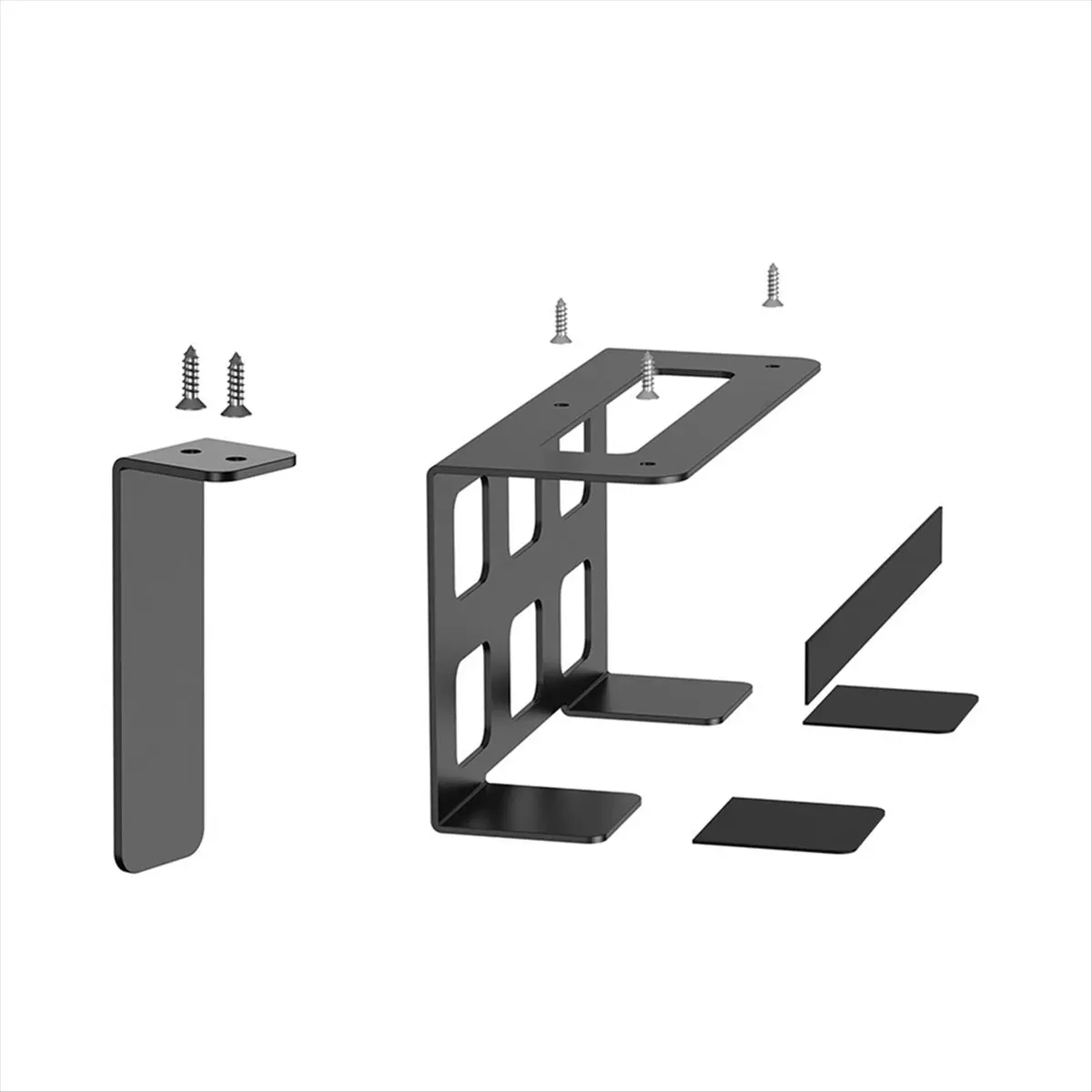 reveal Easy Installation Under Desk and Wall Mount Shelf Holder Bracket for Game Console, MINI PC, Computer and Gaming Consoles