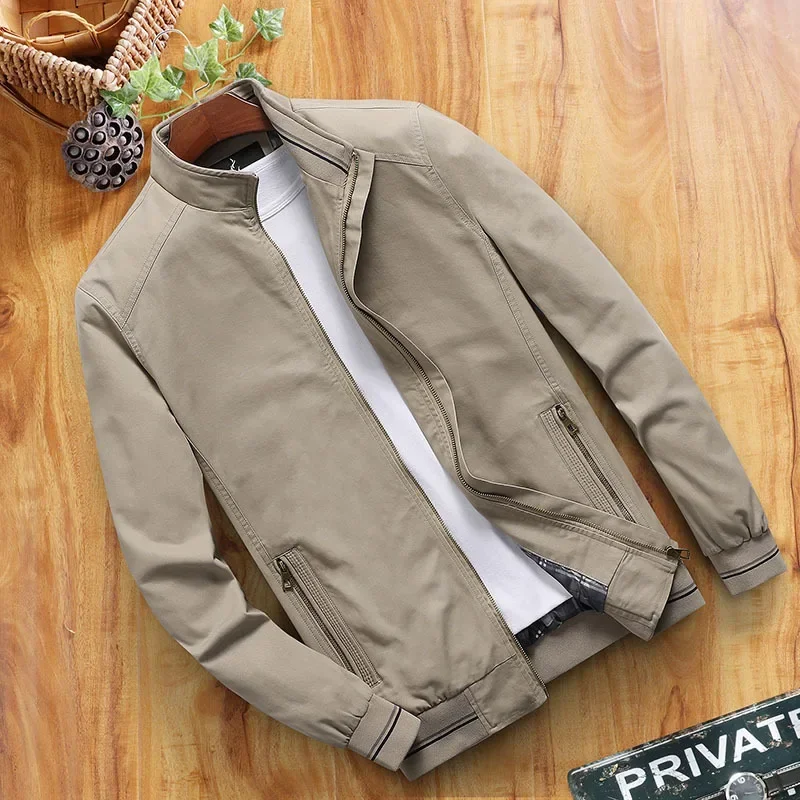 

Customizable Spring Autumn Bomber Jacket Casual Men's Outerwear Windbreaker Stand Collar Jacket Men's Workwear Suit Jackets
