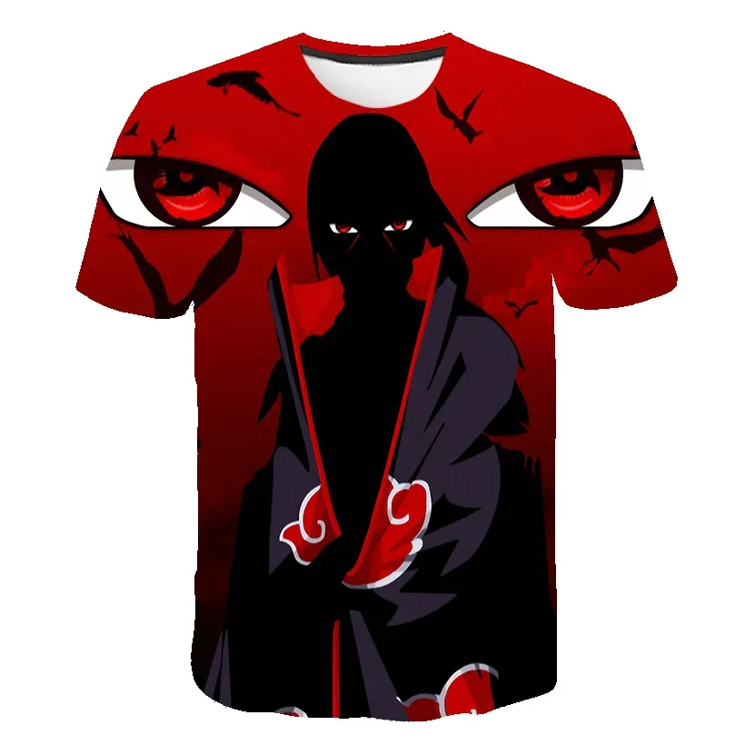 Akatsuki Boy Girls T-shirt Naruto Men's T-shirt 3D Print Uchiha Itachi Short-sleeved Japan Anime Men T-shirt MINISO Men Clothing