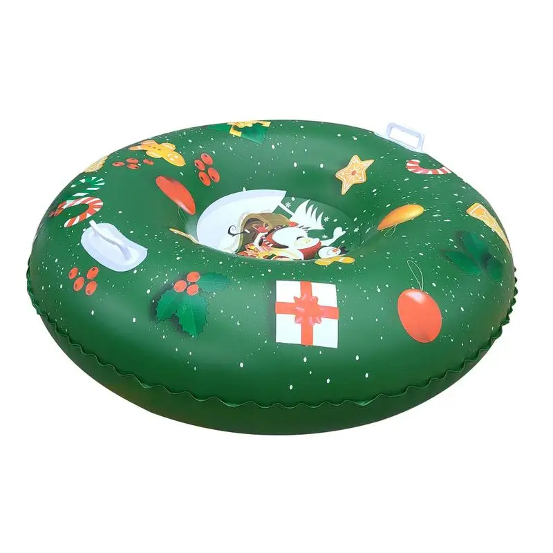 

Christmas Ski Ring Outside PVC Inflatable Sledding Tube Winter Snow Tube 42 Inch Ski Ring Snow Sliding Sled Inflatable Sled