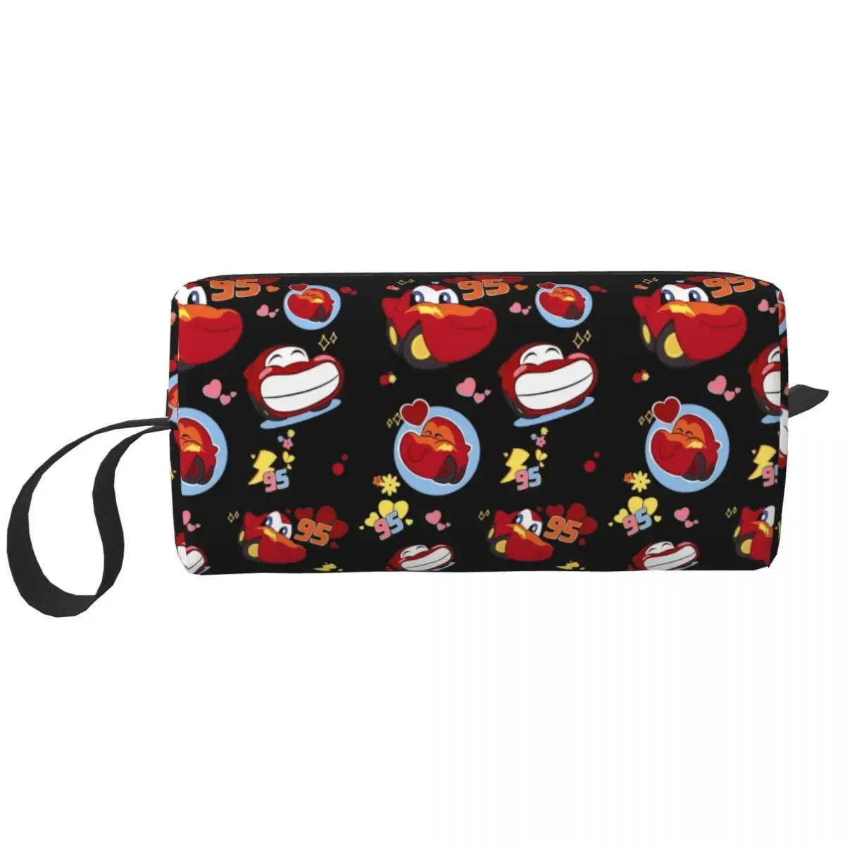 Chibi Lightning Mcqueen Cars Makeup Bags Cartoon Toiletry Cosmetic Bag Fashion Travel Pouch for Purse Storage