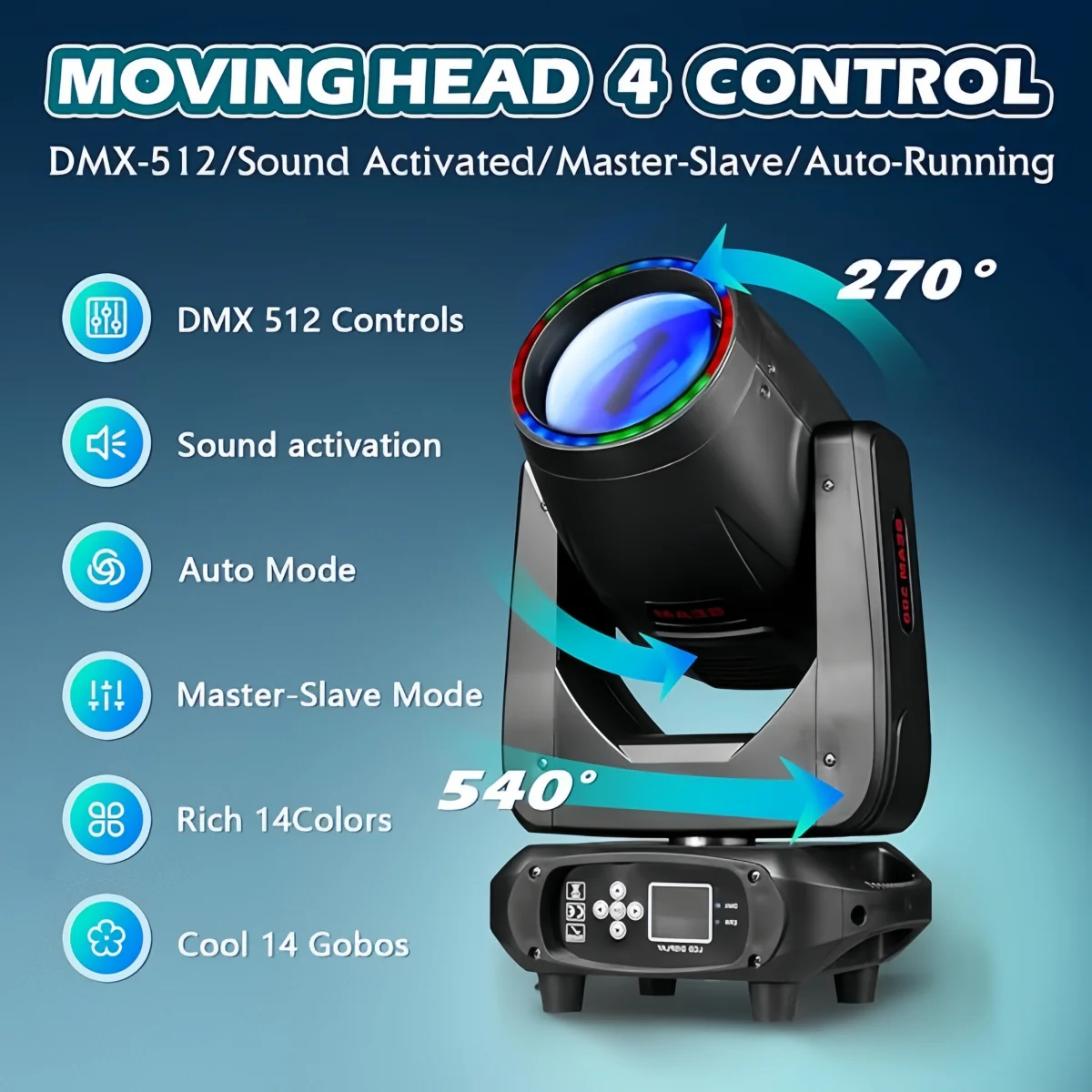 High Brightness Moving Head Stage Events Light Sky Colored 300W Beam DMX512 Control 295W 10R Sharpy Beam for Performan
