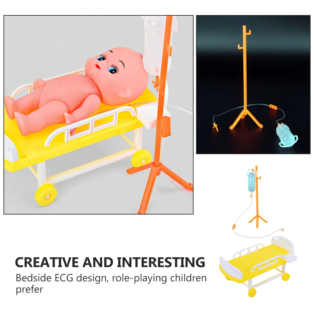 Cama médica simulada, juguetes para niños pequeños, juego de decoración de escena, suministros de juego, juguete cognitivo de plástico, trabajo de imitación