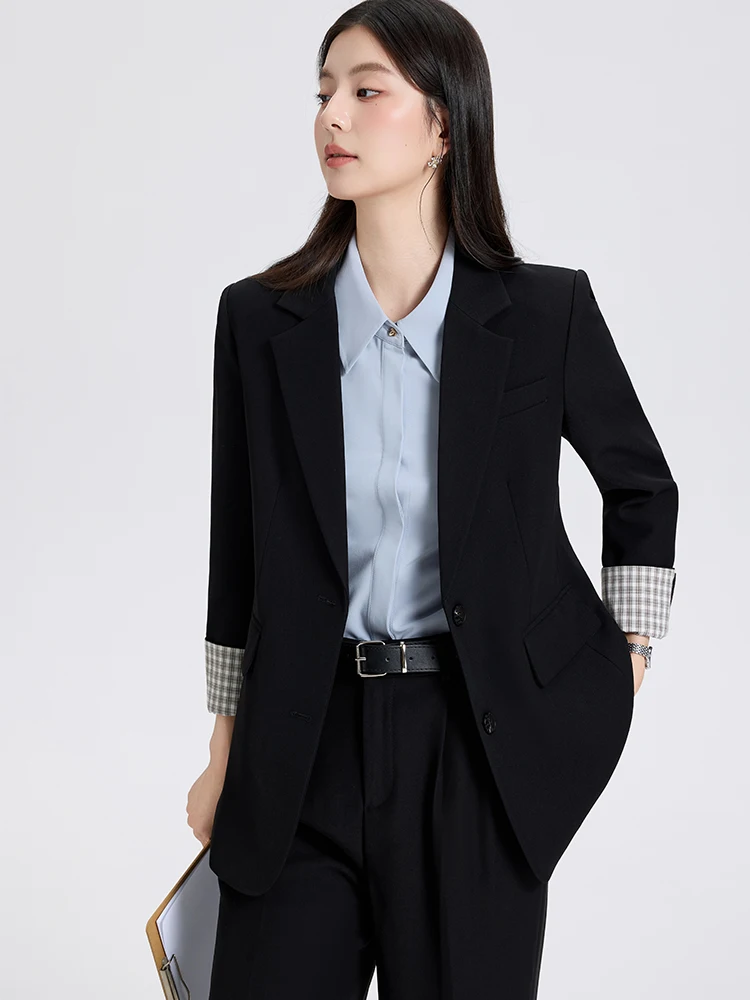 Completo da donna con blazer e pantaloni da lavoro da ufficio, set da 2 pezzi