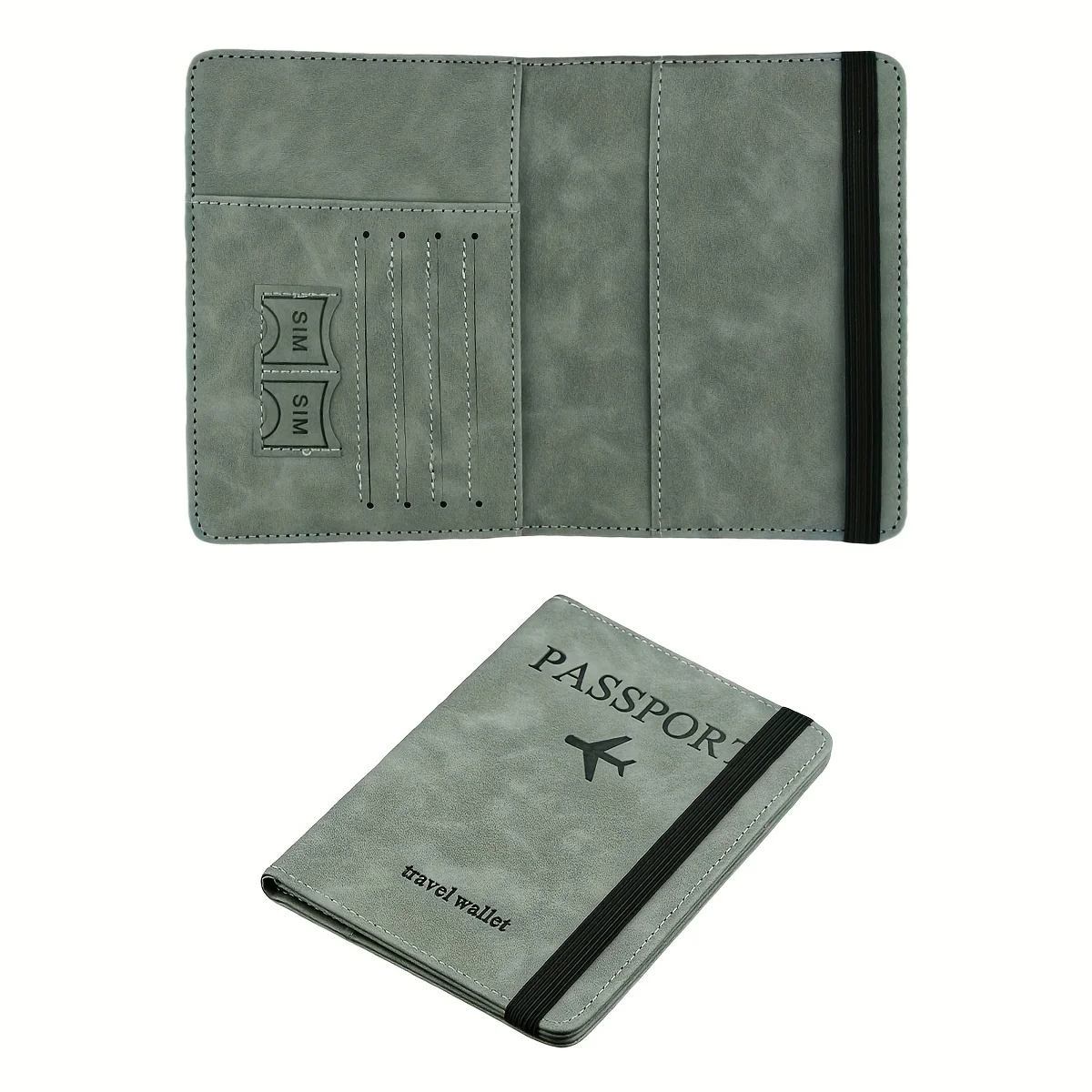 Retro PU Travel Passport Holder, RFID Blocking  Multi-Function Wallet, Passport Covers with Slots for Cards and Personal Items image 3