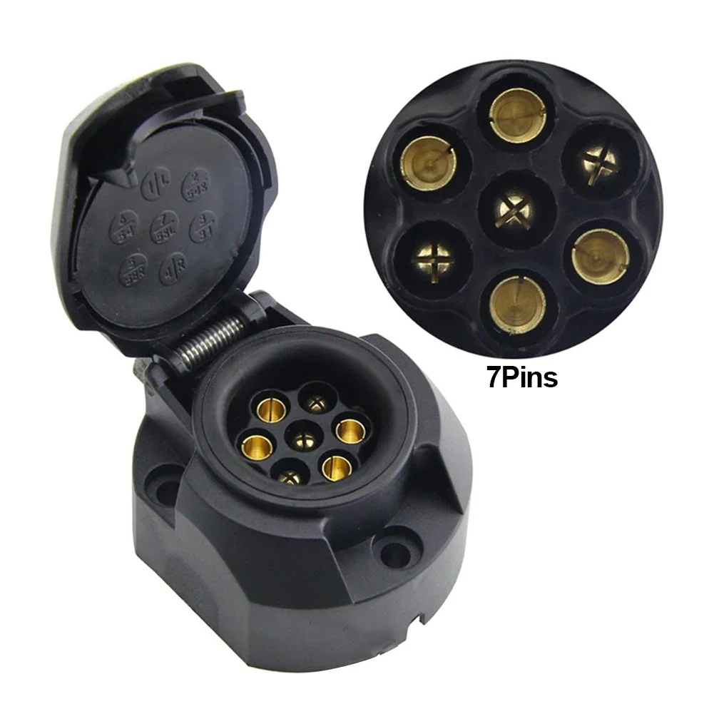 7 Pin 12V Trailer Wiring Socket Towbar Towing Converter For Caravan Truck Durable Plug Socket Adapter Protector Connections